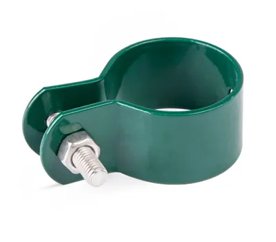 Image de Alberts 855338 Collier de serrage pour étai, galvanisé, revêtement plastique vert, collier de serrage Ø 34 mm, jeu de 10 pièces