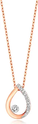 Image de Collier Femme Or Rose 375/1000 et Diamant Brillant 0.06 Carat H - I1 - 46cm*8mm; TRS214679KR
