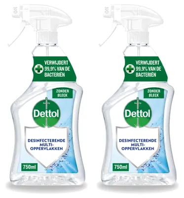 Produktbild von 2 x Dettol Allesreiniger Spray ohne Bleiche - 750 ml - Vorteilspackung - 2 Stücke
