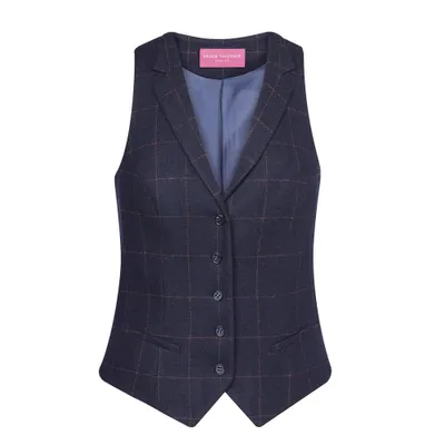 Produktbild von Brook Taverner - "Nashville" Weste für Damen PC3396 (L) (Marineblau Karomuster)