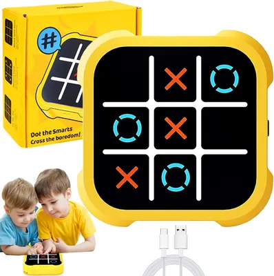 Produktbild von Elektronisch Tic Tac Toe Bolt-Spiel, 4-in-1-Handheld-Puzzle-Spielkonsole/Reisespiele, Puzzlespielkonsole, Zappelspielzeug-Brettspiele, Familietragbare
