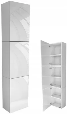 Zdjęcie produktu dla Słupek komin łazienkowy 40 do łazienki 40cm biały połysk 40x180 (3 szafki)