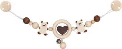 Produktbild von Heimess 764190 HEIMESS nature Kinderwagenkette Bär natur mit Clips, natur/braun