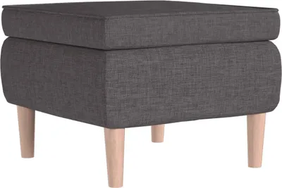 Produktbild von vidaXL Hocker mit Holzbeinen Dunkelgrau Stoff