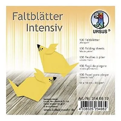 Produktbild von URSUS Faltblätter Intensiv, 10 x 10 cm, maisgelb