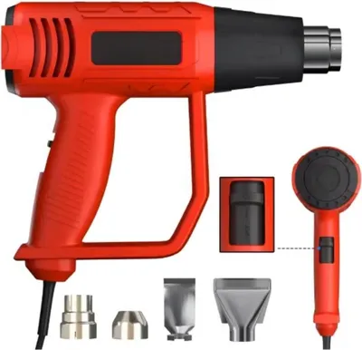 Obrázok produktu pre Teplovzdušná pištoľ Deluxe - 2000W - Profesionálne dvojité nastavenie teploty 60°C-600°C - Rýchla teplovzdušná pištoľ so 4 tryskami