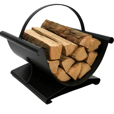Produktbild von FRAMADO, Holzkorb für Kaminholz Metall, Holzlager Schwarz, 38x36x42cm, CESTA