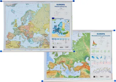 Obrázek produktu pro Mapa Evropy A2 reliéfní/politická oboustranná nástěnná mapa