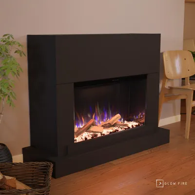 Produktbild von Glow Fire Elektrokamin 'PR4' | LED Standkamin in weiß mit Heizung (1500 W) | HxBxT: 109x90x39 cmcm