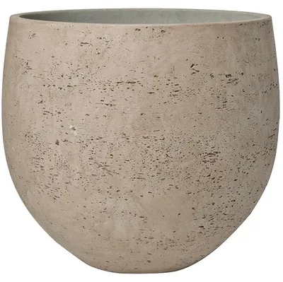 Productafbeelding van Keramische potten, model Kugel, beige-grijs, diameter 39 cm, hoogte 35 cm