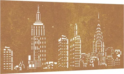 Obrázok produktu pre vidaXL Záhradná dekorácia na stenu 105x55 cm Corten Steel Skyline Design