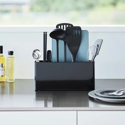 Obrázek produktu pro Organizér na kuchyňské náčiní Yamazaki s přihrádkami – černý – úložné boxy