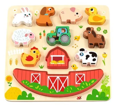 Zdjęcie produktu dla 2Kids Toys: Zestaw edukacyjny "Farma" – układanka równowagi 2 w 1