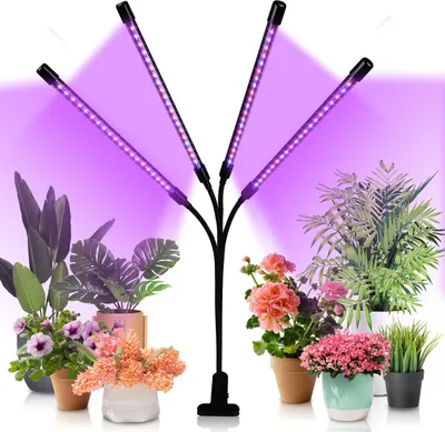 Produktbild von Eikuavons Pflanzenlampe LED Vollspektrum 3 Köpfe Grow Lampe mit Timer Dimmbar 10 Helligkeitsstufen 360° Flexibel USB Pflanzenlicht