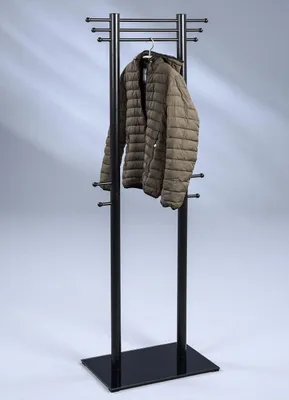 Kleiderständer Metall/Glas schwarz 67x189x40 cm