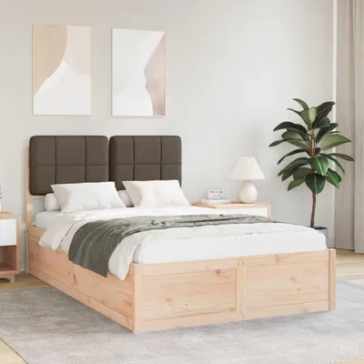 Image de Maison Exclusive - Sommier avec tête de lit rembourrée Taupe 120 x 190 cm