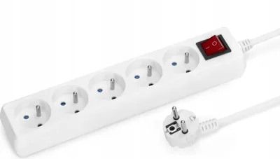 Zdjęcie produktu dla Przedłużacz listwowy Montis 2 m 5 szt. gniazd biały 20IP 16A 230V ON/OFF