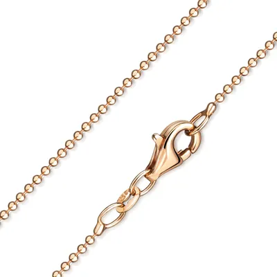 Produktbild von MATERIA Damen Halskette rosegold aus 925 Silber vergoldet Kugelkette diamantiert 1mm fein 40-80cm K98
