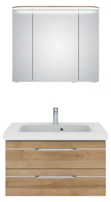 Produktbild von Pelipal Balto Sprint Badmöbel-Set, 64,5 cm Waschtisch, Spiegelschrank mit LED