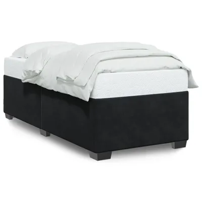 Image de vidaXL Sommier noir 90x200 cm velours