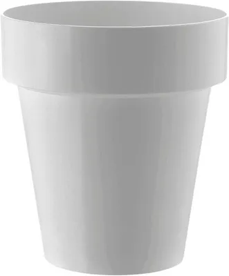 Zdjęcie produktu dla Biała doniczka dekoracyjna, nowoczesna, z tworzywa sztucznego, 11 cm