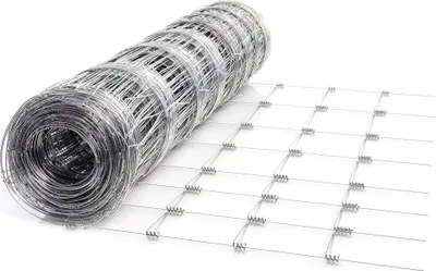 Produktbild von Wiltec Wildzaun 100/08/15 50 m lang, 100 cm hoch, 8 Drahtreihen, 15 cm Maschenbreite, Weidezaun aus Knotengeflecht, Drahtzaun z. B. für Forst- und Landwirtschaft
