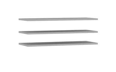 Image de Lot de 3 étagères en bois pour armoire, 108 cm, gris