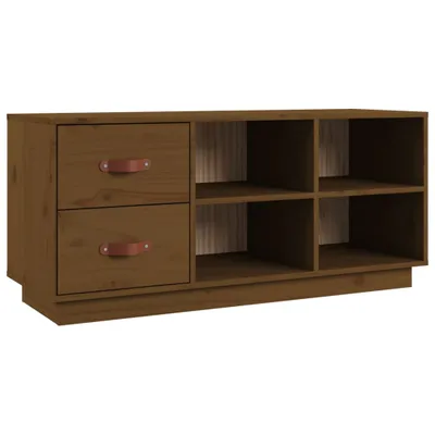 Produktbild von Schuhbank Honigbraun 100x34x45 cm Massivholz Kiefer