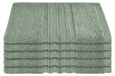 Produktbild von SCHIESSER Gästetuchset Milano | Einfarbig | 5-teilig | 100% Baumwolle | Weich & Saugstark | 30x50 cm | Hellgrün