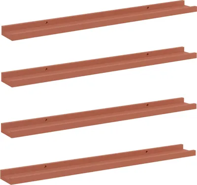 Image de vidaXL Étagères murales, lot de 4, rouge, 80 x 9 x 3 cm, matériau composite bois