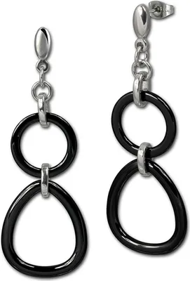 Imagen del producto de Amello, pendientes para mujer, acero inoxidable y cerámica, color plateado y  brillante, modelo ESOX07S