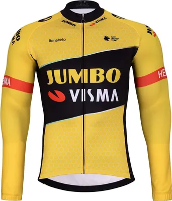 Produktbild von BONAVELO Langarm Fahrradtrikot für den Winter - JUMBO-VISMA 2024 WNT - Gelb/Schwarz 3XL