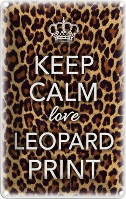 Produktbild von vianmo Blechschild 30x20 cm Keep Calm love leopard print Yoga