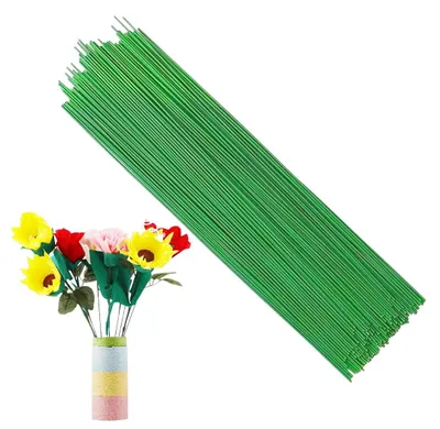 Productafbeelding van Bloemendraad - 30 stuks, decoratiedraad 2 mm - Geschikt voor het maken van bloemdecoraties en boeketten - Groen, 30 cm
