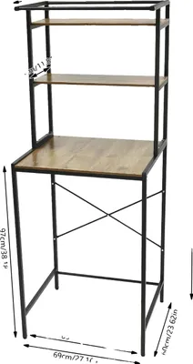 Immagine prodotto di Scaffale da magazzino, organizer a 3 ripiani, design salvaspazio, nero