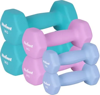 Obrázok produktu pre Rebel RBA-2330-S3 Neoprénová liatinová jednoručná HEX, sada 12 kg (2x1 kg + 2x2 kg + 2x3 kg)