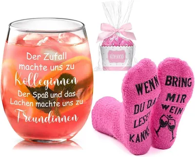 Produktbild von Weinglas mit Lustigen Socken Abschiedsgeschenk 520ml