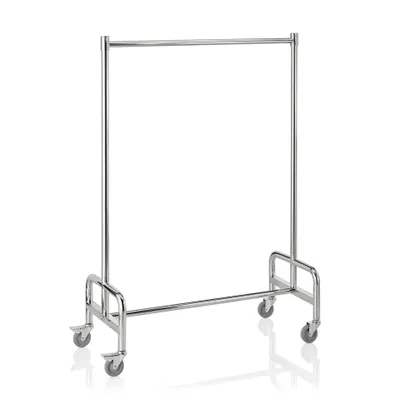 Produktbild von Garderobenwagen, Chromnickel, 120x53x170 cm, gerade Stange