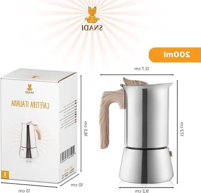 Produktbild von Espressomaschine 4 Tassen Edelstahl Induktion Keramik