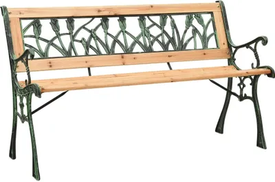 Produktbild von "im Angebot" Gartenbank 2-Personen - Parkbank - 122 cm Gusseisen und Massivholz Tanne - Gartenbänke CC4504