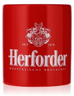 Produktbild von Herforder Brauerei Bier Porzelan Kaffeebecher Tasse Bierpunsch rot