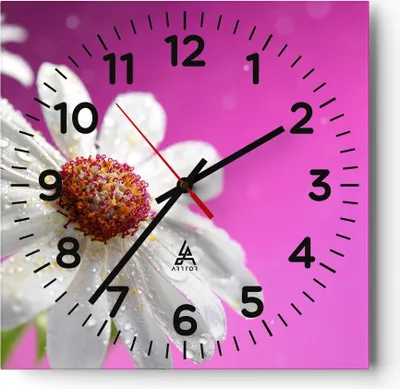 Produktbild von Wanduhr - Quadrat - Glasuhr - Blume frühling garten - 30x30cm - Schleichendes Uhrwerk - Lautlos - zum Aufhängen bereit - Dekoration Modern - Wanddekoration aus Glas - C4AC30x30-2469