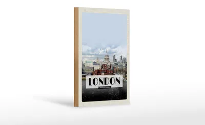 Produktbild von Holzschild Reise 12x18cm London United Kingdom Foto Poster Dekoration