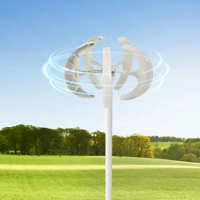 Produktbild von Windgenerator/Windturbine - Vertikale Laternen-Turbine - 600 W - 12 V - Mit Laderegler - Automatische Windwinkel-Anpassung - Für Zuhause - Weiß