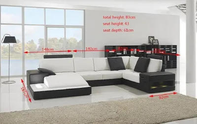 Produktbild von Wohnlandschaft Ecksofa Ledersofa Couch Marken