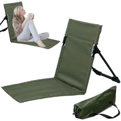 Image de Omgoods - Chaise de camping pliable avec dossier, dimensions 38 x 39,5 cm - Idéale pour l'extérieur