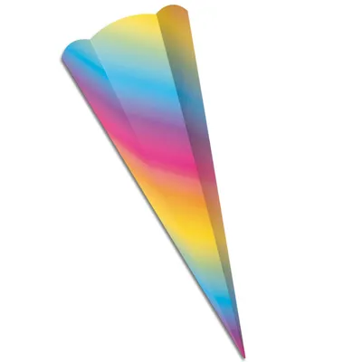 Produktbild von Schultüten-Zuschnitt 6-eckig, 68cm Regenbogen - Schultüten Rohling zum Basteln