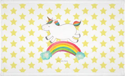 Produktbild von Mr. & Mrs. Panda gesichtshandtuch Einhorn Regenbogen - Weiß - Geschenk, gesichtstuch, Unicorn, Flauschtuch, Einhornpower, frottierhandtuch, Handtuch, kleines, Glitzer