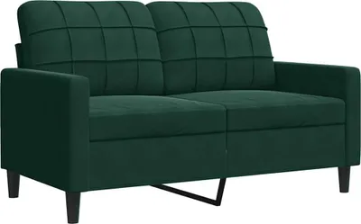 Zdjęcie produktu dla vidaXL 2-osobowa sofa ciemnozielona aksamit 120 cm