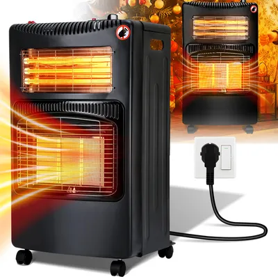 Immagine prodotto di Riscaldatore a gas ceramico Yakimz da 4200 watt con regolatore di pressione del gas e tubo flessibile per il gas Inclusa copertura protettiva per un riscaldamento versatile con bombole di gas butano o propano